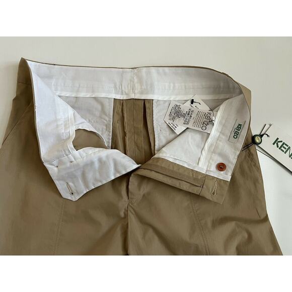KENZO Men's Pale Camel Cigarette Cotton Pants Size 28 US (44 Euro) NWT $370 - Picture 3 of 10
